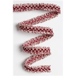 Тесьма отделочная 2 см*5 ярд "Бахрома с бархатом" (SF-2463) бордовый