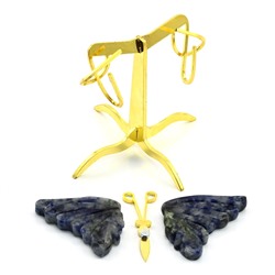 Фигурка "Мотылек" с лазуритом, золотистая 80*75*80мм