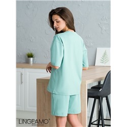 Трикотажная женская футболка оверсайз LINGEAMO мятная ВФ-14 (5)