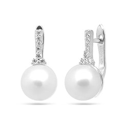 Серьги из серебра жемчуг, МЖВ330