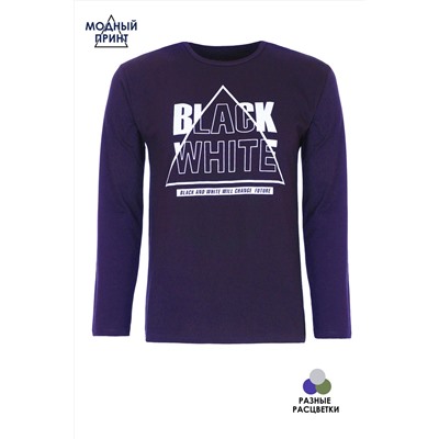 Футболка с длинным рукавом Black White ФН170-1