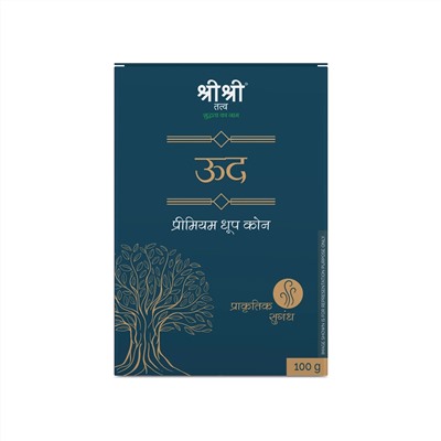 Premium Dhoop Cone OUDH, Sri Sri Tattva (Премиум благовония конусы УДОВОЕ ДЕРЕВО, Шри Шри Таттва), 100 г.