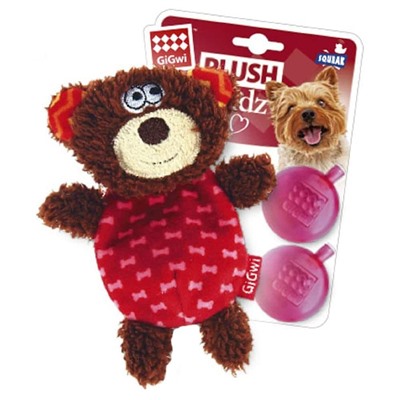 Игрушка GIGWI Мишка с пищалкой 75303АГ