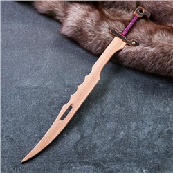 Сувенирное деревянное оружие "Меч древнетурецкий", массив бука, 65 см, микс