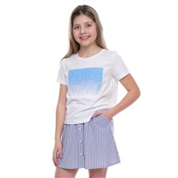 CLE юбка дев.892206/40ппн, джинсовый/белый