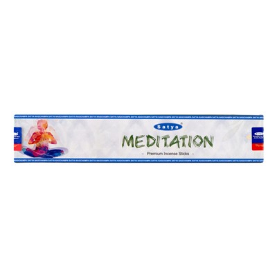 MEDITATION Premium Incense Sticks, Satya (МЕДИТАЦИЯ премиальные благовония, Сатья), ЗЕЛЕНАЯ УП. 15 г.