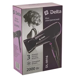 Фен электрический 2000 Вт DELTA DL-0916 черный