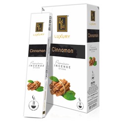 Luxury CINNAMON Premium Incense Sticks, Zed Black (Лакшери КОРИЦА премиум благовония палочки, Зед Блэк), уп. 15 г.