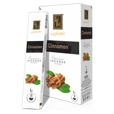 Luxury CINNAMON Premium Incense Sticks, Zed Black (Лакшери КОРИЦА премиум благовония палочки, Зед Блэк), уп. 15 г.