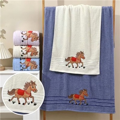 Махровое полотенце "Талисман"- ГОЛУБОЙ 70*140 см. хлопок 100%