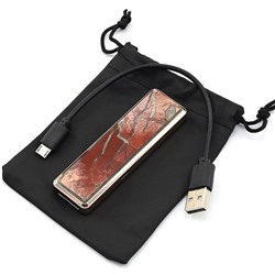 Зажигалка USB с накладкой из яшмы 84*25*12мм.
