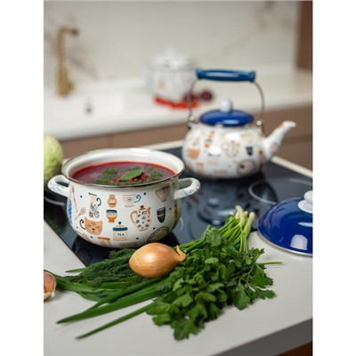 VETTA Кантри Кастрюля эмалированная, 22см, 3,6л, индукция