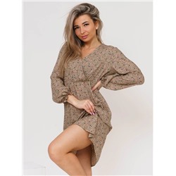 Платье женское Текс-Плюс, цвет бежевый зеленый