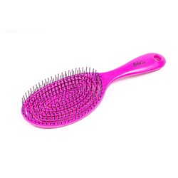SOLAmio. Расческа массажная пластик большая 23см WET brush цвет фуксия #9765