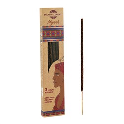 MYRRH Artisanal Organic Incense, Sacred Elements (Натуральные благовония ручной работы МИРРА, Секретные Элементы), уп. 10 палочек