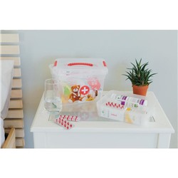 Контейнер-органайзер с крышкой «Аптечка», 5 л, 25×20×16 см, лоток органайзер S, цвет прозрачный