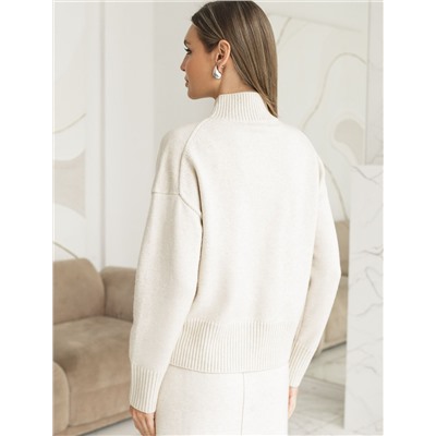 Свитер с высоким воротом из пряжи с кашемиром