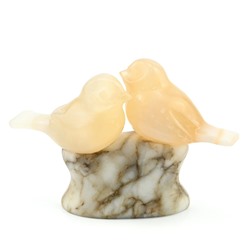 Скульптура из селенита "Птички" 105*35*70мм.