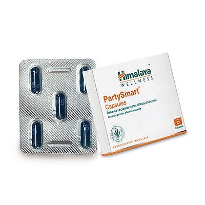PARTY SMART Capsules, Himalaya (ПАТИ СМАРТ, средство от похмелья, Хималая), 5 капс.