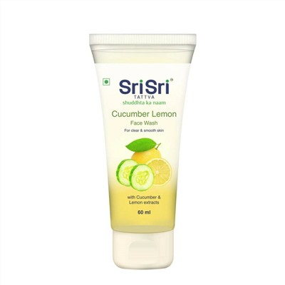 CUCUMBER LEMON FACE WASH, Sri Sri Tattva (Гель для умывания ОГУРЕЦ И ЛИМОН, для чистой и гладкой кожи, Шри Шри Таттва), 60 мл.