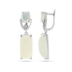 Серьги из серебра лунный камень, МЦВ10209