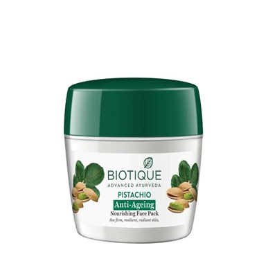 PISTACHIO Anti-Ageing Nourishing Face Pack, Biotique (ФИСТАШКА Антивозрастная питательная маска для лица, для всех типов кожи, Биотик), 175 г.