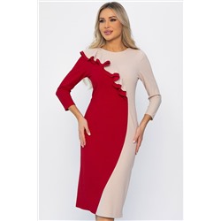 Платье Эванесса (красно-бежевое) П12743-35М