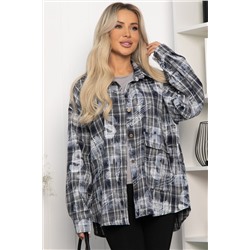 Рубашка хлопковая Шэрри (серо-синяя) Б14306-18М