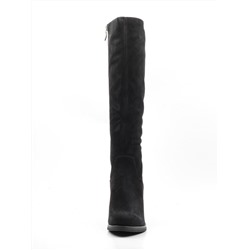 M19-673 BLACK Сапоги зимние женские (натуральная замша, натуральный мех (еврозима)) размер 36