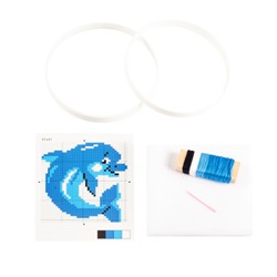 Набор для вышивания крестиком с пяльцами и иглой «Дельфин»