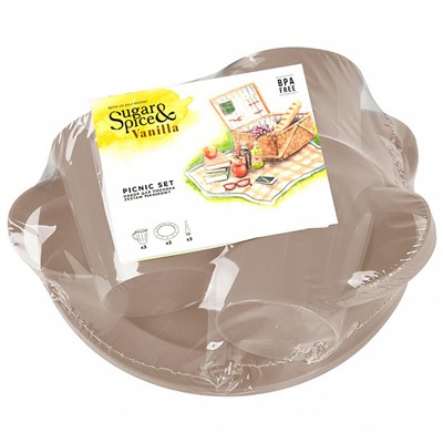 Набор для пикника Sugar&Spice Vanilla на 3 персоны, 9 предметов SE181112005 латте