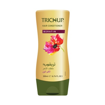 Trichup Hair Conditioner KERATIN Damage Repair, Vasu (Тричуп Кондиционер КЕРАТИН, Восстановление поврежденных волос, Васу), ЗЕЛЕНАЯ БУТЫЛКА, 200 мл.