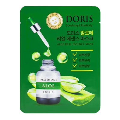 DORIS Маска тканевая д/лица с экстр.алоэ  Aloe Real Essence Mask 25мл