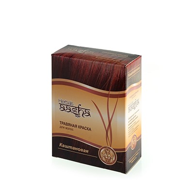 Травяная краска для волос КАШТАНОВАЯ, Aasha Herbals, 60 г.