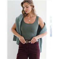 Топ из трикотажа в широкий рубчик