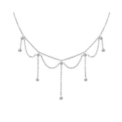 Колье из серебра куб.циркон., ТФК-15401