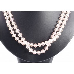 Бусы гранёные SEW545-1 РОЗОВЫЕ СТЕКЛЯННЫЕ двухрядные (бусины 6-8 мм.), 1 шт.