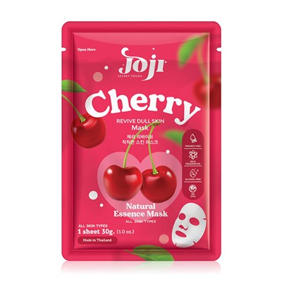 CHERRY Revive Dull Skin Mask, Joji (ВИШНЯ тканевая маска для оживления тусклой кожи, Джоджи), 30 г. (1 шт.)