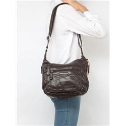 Сумка женская искусственная кожа Guecca-2100,  1отд+карм/пер,  плечевой ремень,  коричневый 257387