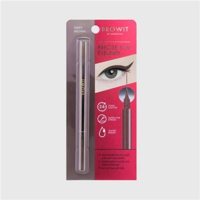 PRECISE SLIM EYELINER #SEXY BROWN, Browit by Nongchat (Подводка для глаз #КОРИЧНЕВАЯ, Бровит), 0,6 мл. - СРОК ГОДНОСТИ ДО 31 ОКТЯБРЯ 2024 ГОДА