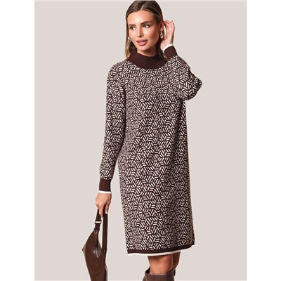 Платье жаккардовой вязки с кашемиром