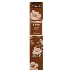 Tulasi FRANKINCENSE & MYRRH Incense Sticks, Sarathi (Туласи ЛАДАН И МИРРА благовония палочки, Саратхи), 15 палочек.