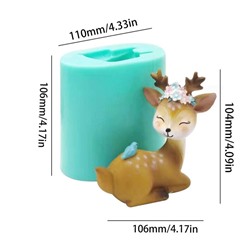 Силиконовый молд 3D «Олень мама с птичкой»