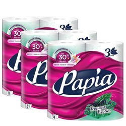 Туалетная бумага  PAPIA Professional 3 слоя  4шт. тропич.экзотика