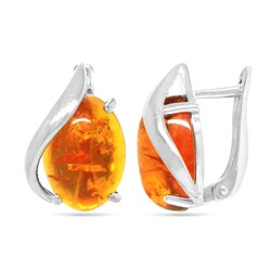 Серьги из серебра янтарь, СПН4157