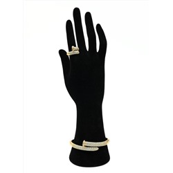 Браслет гвоздь с фианитами цв.голубой, 16см