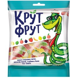 «КрутФрут», мармелад жевательный в форме забавных змеек в посыпке с легкой кислинкой, 70 г