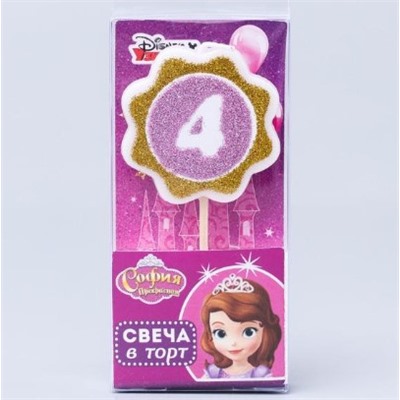 Свеча в торт цифра Дисней 4