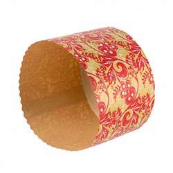 Форма для кулича "Красно-золотая" d=13,4 см, набор 10 шт