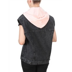808 DARKGREY/PINK Джинсовый жилет женский (100% хлопок) размер 56 российский